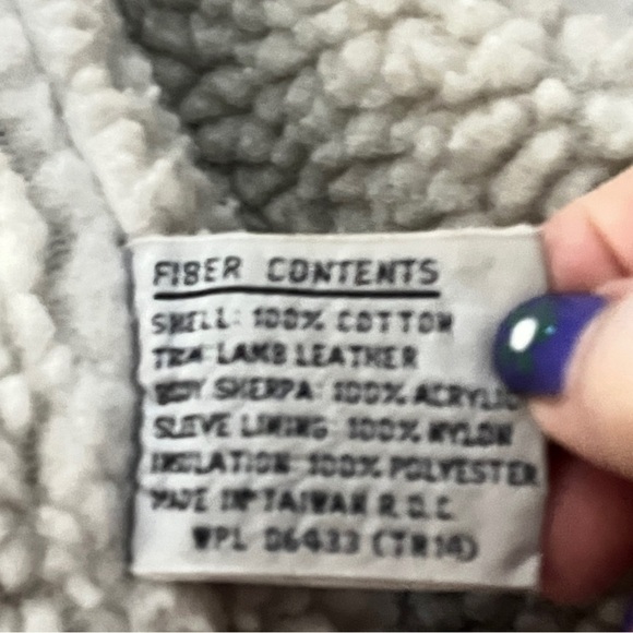 Y2K New Territories Barn Chore Jacket Lambs Leather Sherpa Denim Men’s Large - Picture 10 of 15